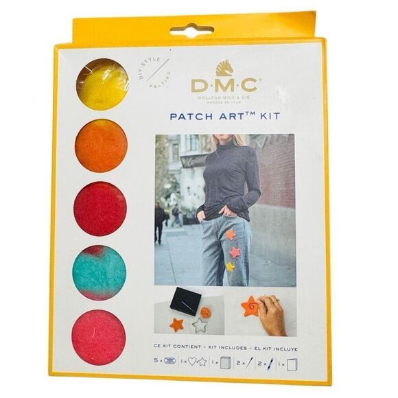 DMC Patch Art Kit Heart & Star DIY Style Felting ( New in box ) - Picture 1 of 3